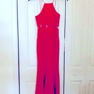 A formal evening gowns fuchsia pink